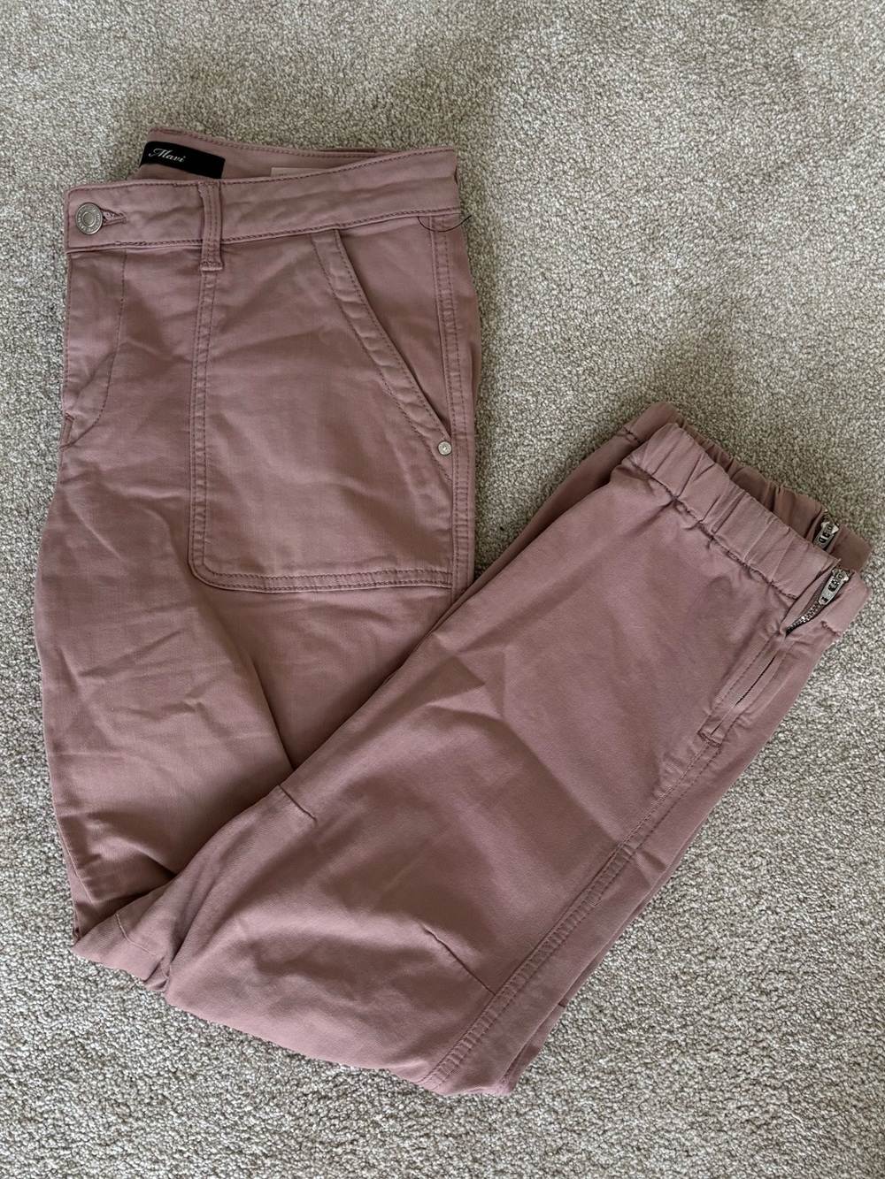 Mavi Ivy Mid-Rise Slim Cargo Mauve Pants 30” Waist